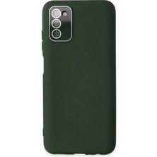 Aylina Mey Ithalat®  Samsung Galaxy A03S Kılıf Lansman Glass Kapak - Koyu Yeşil
