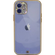 Aylina Mey Ithalat®  iPhone 12 Kılıf Liva Taşlı Silikon - Beyaz
