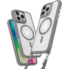 Aylina Mey Ithalat®  iPhone 16 Pro Max Kılıf Enka Magsafe Silikon Kılıf - Titan Gri