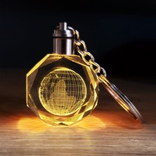 Alfa Life Marketing Kristal Dünya Tasarımlı Renk Değiştiren Anahtarlık