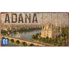AYNED Print Adana Şehir Temalı Dekoratif Alüminyum Metal Tabela 01 Plaka Tasarım