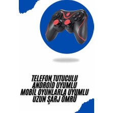 LTG Nova Mey Ithalat® Joystik Gamepad Bluetooth Telefon Tutucu Oyun Kolu Telefon Android Uyumlu