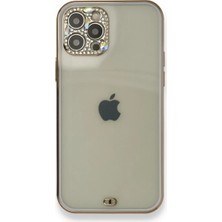 Mey İthalat Mey Ithalat®  iPhone 12 Pro Kılıf Liva Taşlı Silikon - Mor