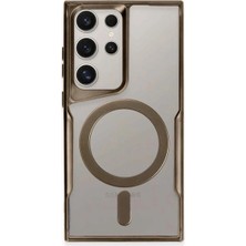Mey İthalat Mey Ithalat®  Samsung Galaxy S24 Ultra Kılıf Boyi Magsafe Silikon Kapak - Kahverengi