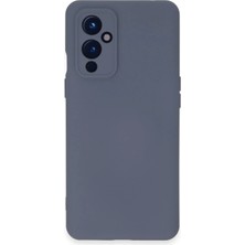 Mey İthalat Mey Ithalat®  One Plus 9 Kılıf Nano Içi Kadife Silikon - Gri