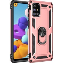 Mey İthalat Mey Ithalat®  Samsung Galaxy M51 Kılıf Sofya Yüzüklü Silikon Kapak - Rose