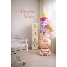 Yeni Doğan Karşılama Baby Shower Hastane Oda Süsleme Kız Bebek Balon Demeti Süsleme Seti