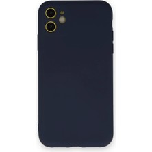 Mey İthalat Mey Ithalat®  iPhone 12 Mini Kılıf Nano Içi Kadife Silikon - Lacivert