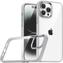 Mey İthalat Mey Ithalat®  Apple iPhone 15 Pro Max  Lensli Silikon - Gümüş