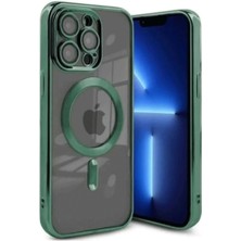 Mey İthalat Mey Ithalat®  iPhone 15 Pro Kılıf Kross Magneticsafe Kapak - Koyu Yeşil