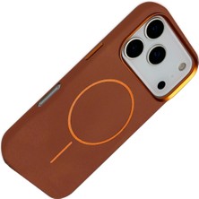 Mey İthalat Mey Ithalat®  Apple iPhone 17 Pro Luno Deri Magsafe Kapak - Kahverengi