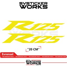 Sv Sticker Works Yamaha R125 Uyumlu Yazı Sticker – Yüksek Kalite Özel Kesim Folyo (2'li Set)