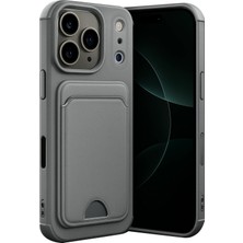 Mey İthalat Mey Ithalat®  Apple iPhone 17 Pro Max Kelvin Kartvizitli Silikon - Gri