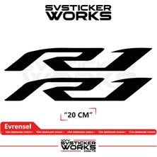 Sv Sticker Works Yamaha R1 Uyumlu Yazı Sticker – Yüksek Kalite Özel Kesim Folyo (2'li Set)