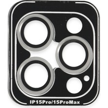 Mey İthalat Mey Ithalat®  iPhone 15 Pro Max Pvd Metal Kamera Lens - Gümüş