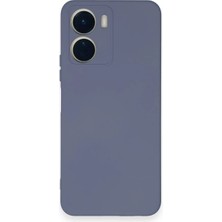 Mey İthalat Mey Ithalat®  Vivo Y16 Kılıf Nano Içi Kadife Silikon - Gri