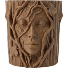 Sepetink 3D Yüz Figürlü Doğa Konseptli Dekoratif Saksı Şık Vazo Tasarımı