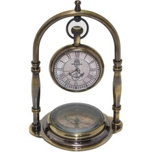 Livenda Pirinç Masa Üstü Pusulalı Saat 15224