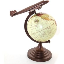 Livenda Pirinç Uçak Tasarımlı Dünya Küre 6953