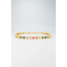 Stella Fortis Yonca Model Zirkon Taşlı Suyolu Kadın Bileklik - Paslanmaz Çelik | Altın Kaplama