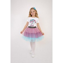 Dıgıl Kids Kız Çocuk Kalp Desenli T-Shirt Etek Takım