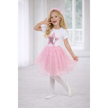 Dıgıl Kids Kız Çocuk Yıldız Desenli T-Shirt Etek Takım
