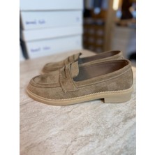 Poteen Gigi Kadın Loafer Yumuşak Süet Günlük Ayakkabı P323-SIYAH