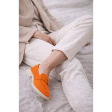 Poteen Gigi Kadın Loafer Yumuşak Süet Günlük Ayakkabı P323-SIYAH