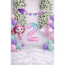Okyanus Masalı Deniz Kızı Rüyası Pastel Mermaid Yaş Balonlu Doğum Günü Dekor  Parti Seti Süsü