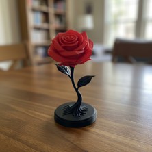 Riva Self Estetik Gül Tasarım Dekoratif Kırmızı Siyah Masaüstü Obje