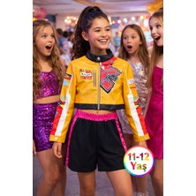 Toyfest Iblis Avcıları K-Pop Karakteri Rumi Netflix Dizisi Cosplay Deri Ceket Etek 2 Parça Kostümü 11-12 Yaş