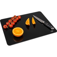 B&G GLASS Temperli Cam Kesme & Sunum Tahtası Kaymaz Ayaklı Isıya Dayanıklı Çizilmez Antibakteriyel 20X30 4mm Füme