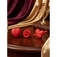 Mik Store Aşkın Işıltısı: 3'lü Romantik Kırmızı LED Gece Lambası Seti (Kalp & Gül)