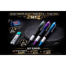 W-Design 3 Adet 0.7 Versatil Kalem + 1 Adet 0,7 Uç + 1 Adet Silgi 5 Lı Set