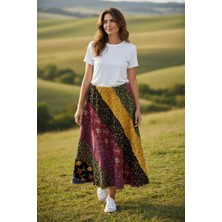 Tosbikotantik Kişiye Özel Patchwork Maksi Pazen Etek