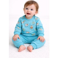 MixMax Bebe Kuzucuk Baskılı Alt Üst Uzun Kollu Bebek Takım %100 Pamuklu