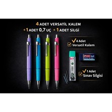 W-Design 4 Adet 0.7 Versatil Kalem + 1 Adet 0,7 Uç + 1 Adet Silgi 6 Lı Set