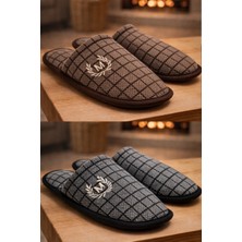 ModaFrato 2'li Paket Motif Erkek Terlik Ev Terliği