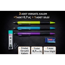 W-Design 3 Adet 0.7 Versatil Kalem + 1 Adet 0,7 Uç + 1 Adet Silgi 5 Lı Set