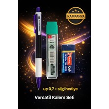 W-Design 1 Adet 0.7 Versatil Kalem + 1 Adet 0,7 Uç + 1 Adet Silgi 3 Lü Set
