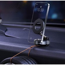 Supplierby 360° Döner Başlıklı Vakumlu Emişli Manyetik Telefon Tutucu – Güçlü Mıknatıslı, Iz Bırakmaz, Araç Içi & Masaüstü Universal Telefon Standı