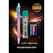 W-Design 1 Adet 0.7 Versatil Kalem + 1 Adet 0,7 Uç + 1 Adet Silgi 3 Lü Set