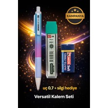 W-Design 1 Adet 0.7 Versatil Kalem + 1 Adet 0,7 Uç + 1 Adet Silgi 3 Lü Set