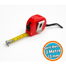 Nzb Şerit Metre 2 Metre 13 mm Stoplu Kilitli Mekanizma Dayanıklı Gövde Hassas Ölçüm El Tipi