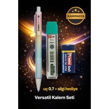 W-Design 1 Adet 0.7 Versatil Kalem + 1 Adet 0,7 Uç + 1 Adet Silgi 3 Lü Set