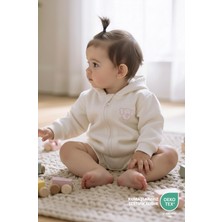 Lilalinda Bebek/çocuk %100 Pamuk Fermuarlı Sweatshirt Nakış Detaylı