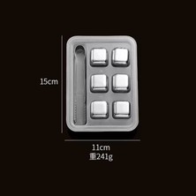 Fantastik Store 6'lı Çelik Metal Kaplama Viski Taşı Soğutma Buz Küpü - Lisinya