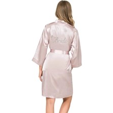 Aria's Closet Arias Closet Pudra Kısa Saten Bride Sabahlık