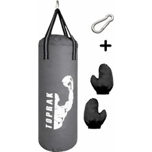 Toprak Sport Eldiven Hediyeli Boks Torbası  60X22 cm  Karabina Hediyeli Içi Dolu Toprak Sport