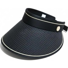 Gullfoss Siyah Hasır Desenli Siperlik Ayarlanabilir Vizör Şapka